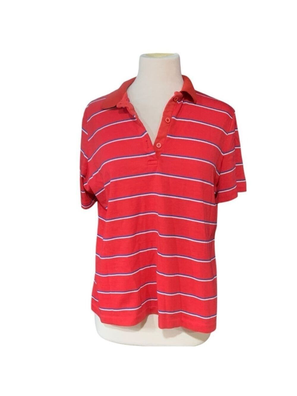 ❤️Vintage 90’s Koret red and blue striped polo with collar